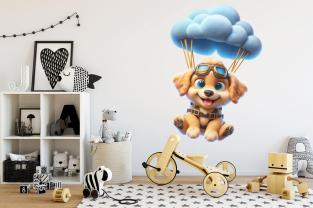 Golden Retriever Pup met Parachute