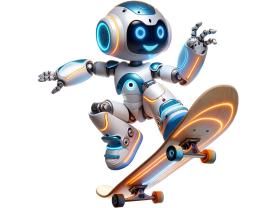 Barn Veggklistremerker - Skatende Humanoid Robot
