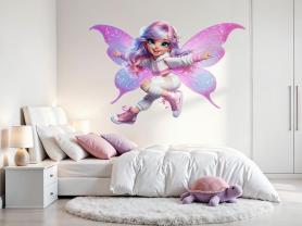 Hada Moderna con Alas Brillantes Rosa