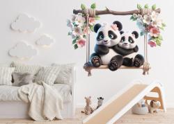 Pandas on Floral Swing