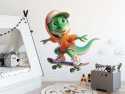 Radical Dinosaur on Skateboard