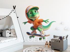 Dinosaure Radical sur Skateboard
