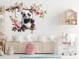 Panda på Körsbärsblomsgunga