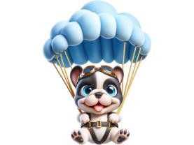 Adesivi Murali per Bambini - Avventura nel Cielo con Bulldog Francese