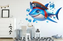 Blue Shark with Pirate Hat