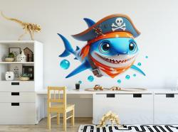 Blue Shark with Bandana and Pirate Hat