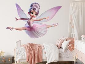 Muurstickers voor Kinderen - Ballerina Fee in Grand Jeté