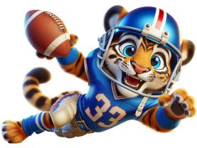 Kinder-Wandsticker - Tiger im Grossen Touchdown