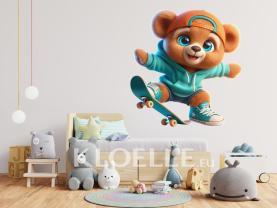 Ourson en Peluche Souriant Skateur