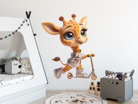 Petite Girafe Moderne en Trottinette