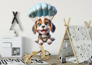 Beagle Pup met Parachute