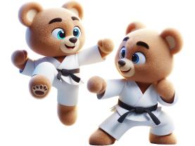 Muurstickers voor Kinderen - Teddyberen die Karate Beoefenen