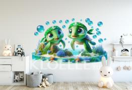 Schattige Zeeschildpadden op het Tropische Strand