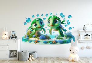 Schattige Zeeschildpadden op het Tropische Strand