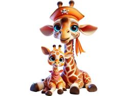 Kids Wall Stickers - Adorable Mother and Baby Giraffes
