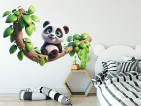 Söt Pandabjörn på en Trädgren