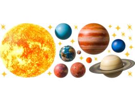 Vinilos Decorativos Infantiles - Planetas del Sistema Solar y Estrellas