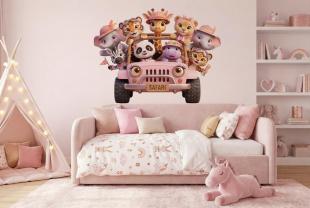 Safari met Jungledieren in Roze Tinten