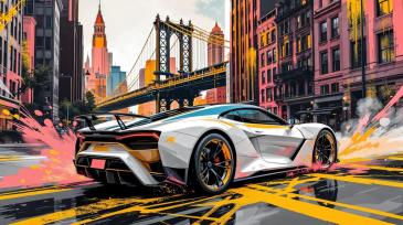 Wall Murals - Pop Art Sports Car in New York