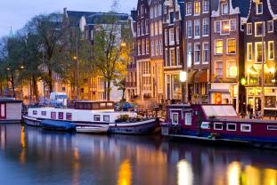 Fotomurales - Ámsterdam Países Bajos Noche