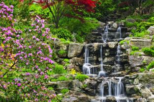 Fotobehang - Japanse Tuin Waterval