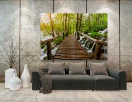 Fototapeten - Wasserfall Wald
