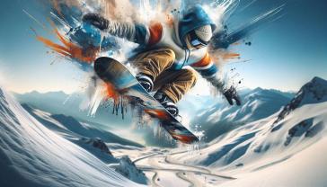Fotomurali - Snowboard Artistico tra le Montagne Invernali