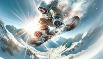 Murais de Parede - Salto de Snowboard em Suaves Tons Pastel