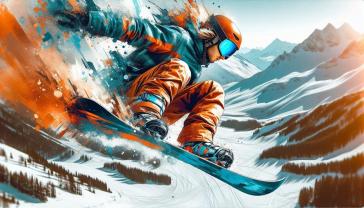 Murais de Parede - Snowboard nas Montanhas de Inverno