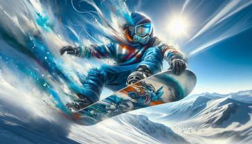 Papier Peint Photo - Saut de Snowboard aux Couleurs Vibrantes