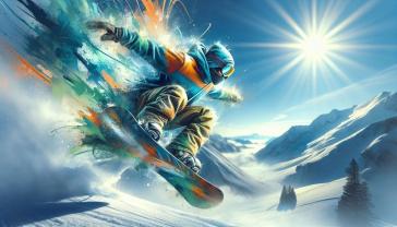 Papier Peint Photo - Saut de Snowboard aux Couleurs Vibrantes