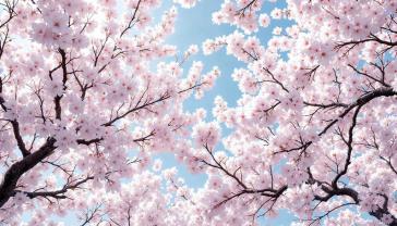 Fotomurales - Árbol de Cerezo en Rosa Suave