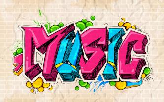 Fotobehang - Muziek Graffiti