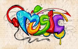 Fototapeter - Musik Graffiti klotter