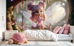 The Forest Fairy on the Flowered Swing
