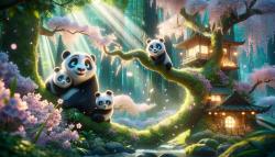 Kids' Room Wall Murals - Magic Forest with Pandas