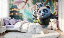 Cherry Blossom Tree with Panda Bears
