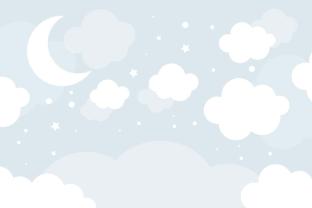 Papier Peint Chambre Enfant - Ciel Bleu Pastel Étoiles Nuages et Lune