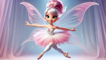 Fotobehang Kinderkamer - Klassieke Ballerina met Feeënvleugels
