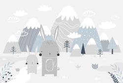 Fotomurali per Cameretta Bambini - Coniglietti sulle Alpi Scandinave