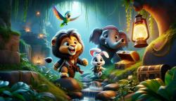 Kids' Room Wall Murals - Treasure Chest in the Little Pirates’ Forest