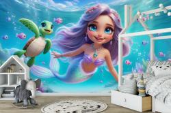 Mermaid on the Turquoise Coral Beach