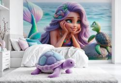 The Sweet Lilac Mermaid and the Little Sea Turtle