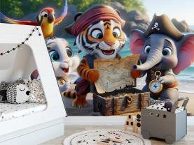 Tigre, Elefante e Coniglietto con la Mappa del Tesoro dei Pirati
