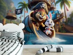 Lion and Bunny at the Water Park