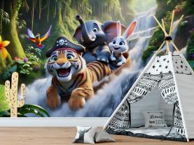 Giochi alla Cascata con Tigre, Elefante e Coniglietto