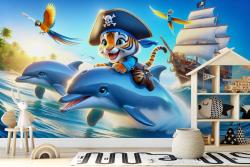 Dolphins and Little Tiger on a Fun Pirate Adventure