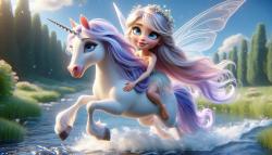 Kids' Room Wall Murals - Fairy and Unicorn Adventure in the Magical Forest