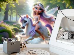 Sweet Flower Fairy and Her Magical White Unicorn