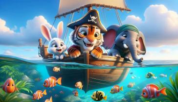 Murais de Parede Quarto Infantil - Viagem Pirata no Oceano Azul